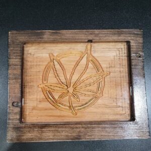 Aaron Merritt Wooden Rolling Tray - Pot Leaf