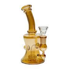 Piranha Glass 6" - Hourglass Rig - Electroplated Champagne