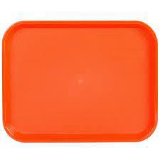 Orange Plastic "Cafeteria" Rolling Tray
